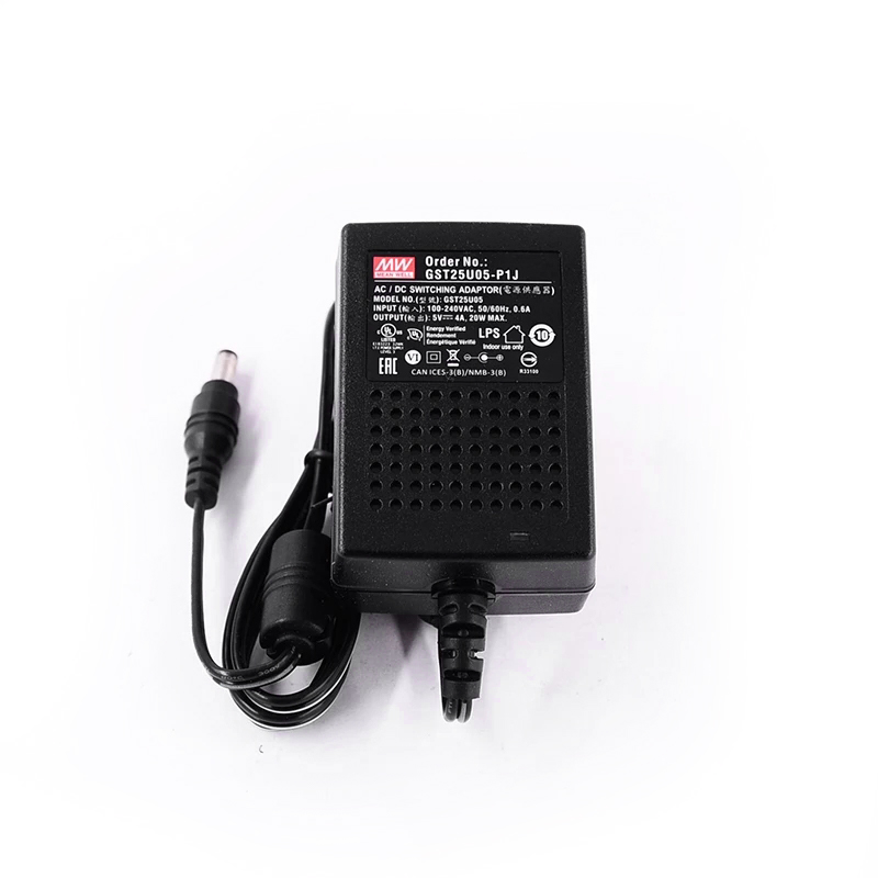 GST25U05-P1J MEANWELL 20W 5VDC 4A 115/230VAC AC-DC Reliable Green Industrial Adaptor - GST25U05-P1J | StepperOnline CA