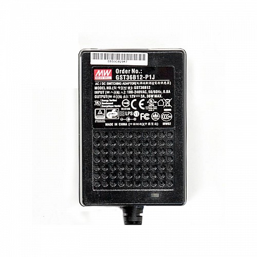GST36B12-P1J MEANWELL 36W 12VDC 3A 115/230VAC AC-DC Reliable Green Industrial Adaptor - GST36B12-P1J | StepperOnline CA
