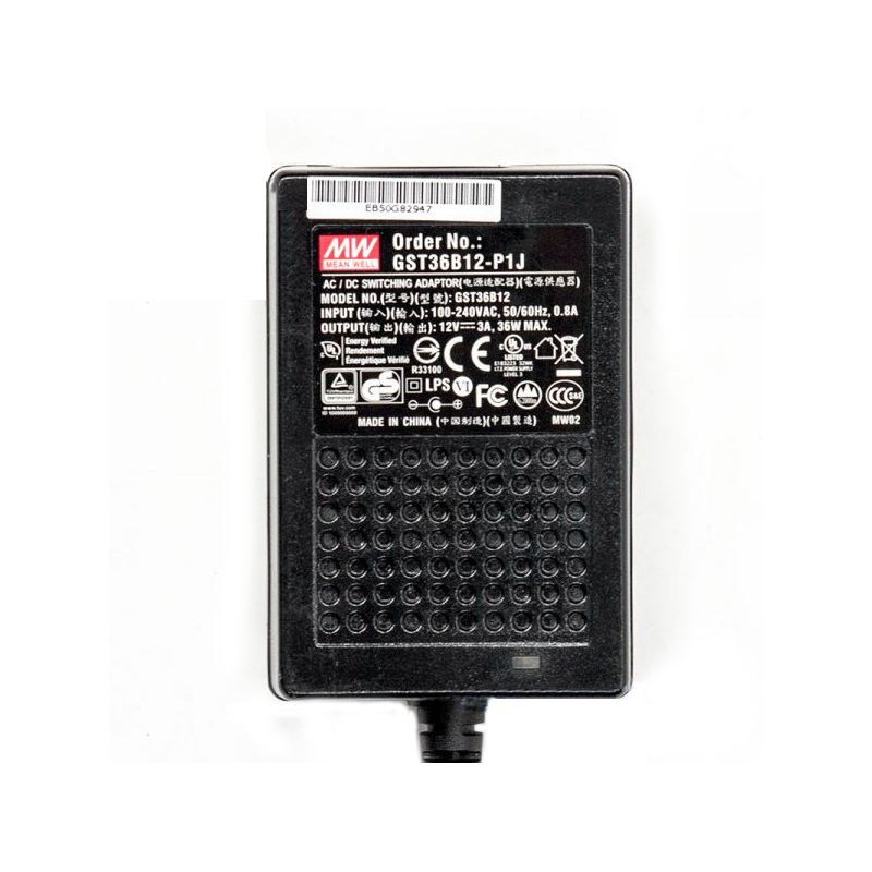 GST36B12-P1J MEANWELL 36W 12VDC 3A 115/230VAC AC-DC Reliable Green Industrial Adaptor - GST36B12-P1J | StepperOnline CA