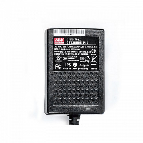 GST36U05-P1J MEANWELL 21.5W 5VDC 4.3A 115/230VAC AC-DC Reliable Green Industrial Adaptor - GST36U05-P1J | StepperOnline CA