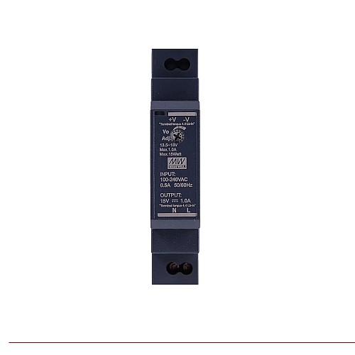 HDR-15-15 MEANWELL 15W 15VDC 1A 115/230VAC Ultra Slim Step Shape DIN Rail Power Supply - HDR-15-15 | StepperOnline CA