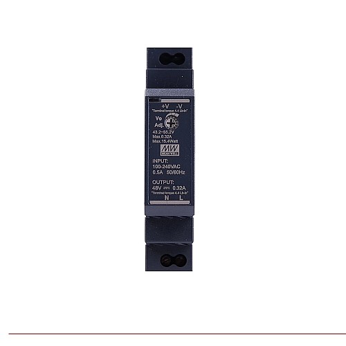 HDR-15-48 MEANWELL 15.4W 48VDC 0.32A 115/230VAC Ultra Slim Step Shape DIN Rail Power Supply - HDR-15-48 | StepperOnline CA