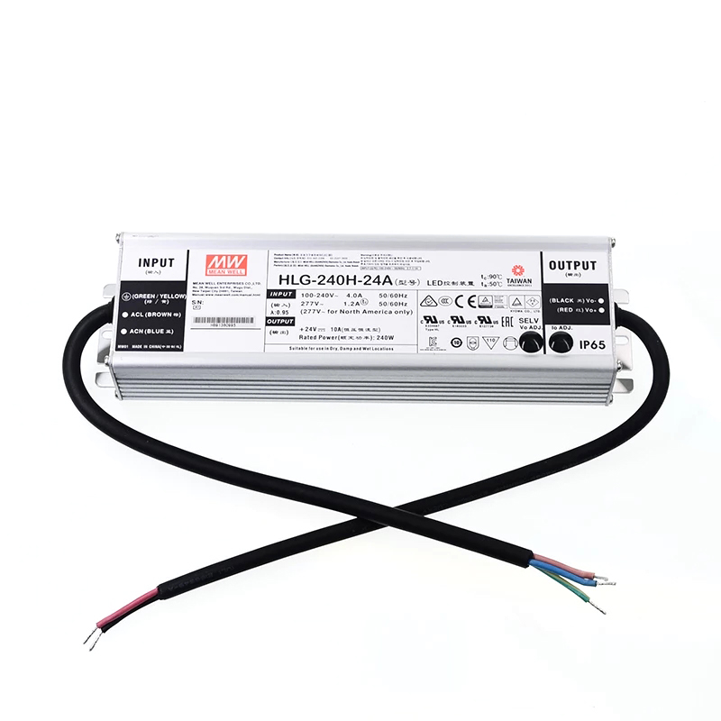 HLG-240H-24A MEANWELL 240W 10A 24V Constant Voltage + Constant Current LED Driver - HLG-240H-24A | StepperOnline CA