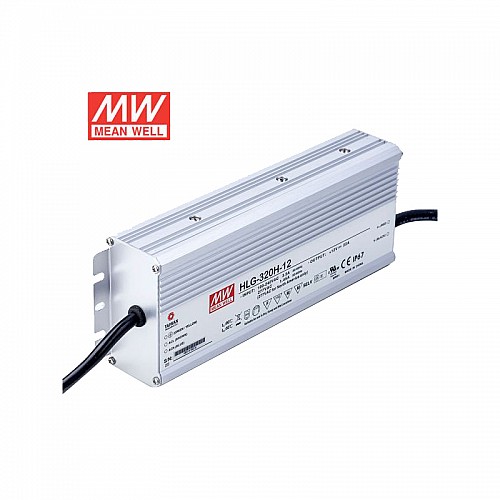 HLG-320H-12 MEANWELL 264W 22A 12V Constant Voltage + Constant Current LED Driver - HLG-320H-12 | StepperOnline CA