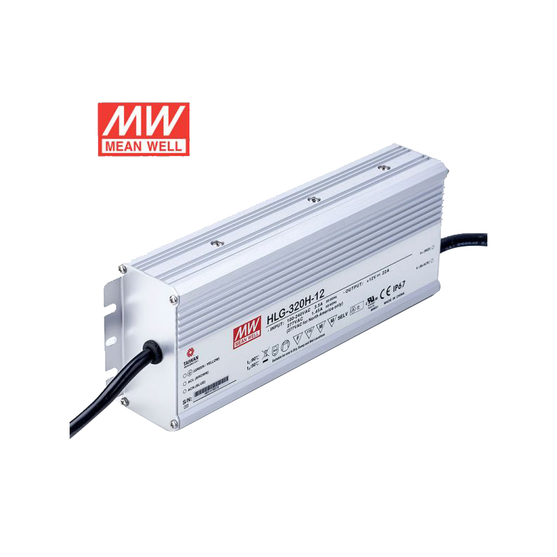 HLG-320H-12 MEANWELL 264W 22A 12V Constant Voltage + Constant Current LED Driver - HLG-320H-12 | StepperOnline CA