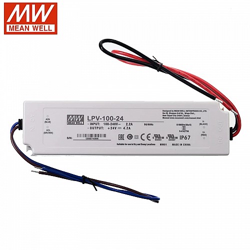 LPV-100-24 MEANWELL 24V 4.2A 100W Single Output Switching Power Supply - LPV-100-24 | StepperOnline CA