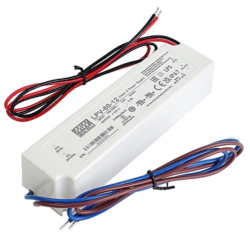 LPV-60-12 MEANWELL 60W 5A 12V Single Output Switching Power Supply - LPV-60-12 | StepperOnline CA