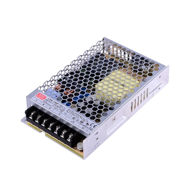 LRS-150F-15 MEANWELL 150W 15VDC 10A 115/230VAC Enclosed Switching Power Supply - LRS-150F-15 | StepperOnline CA
