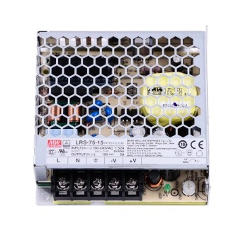 LRS-75-15 MEANWELL 75W 15VDC 5A 115/230VAC Enclosed Switching Power Supply