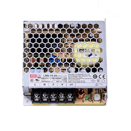 LRS-75-24 MEANWELL 75W 24VDC 3.2A 115/230VAC Enclosed Switching Power Supply - LRS-75-24 | StepperOnline CA