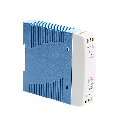 MDR-10-15 MEANWELL 10W 15VDC 0.67A 115/230VAC Single Output Industrial DIN Rail Power Supply - MDR-10-15 | StepperOnline CA