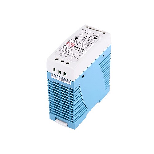 MDR-60-12 MEANWELL 60W 12VDC 5A 115/230VAC DIN Rail Power Supply - MDR-60-12 | StepperOnline CA
