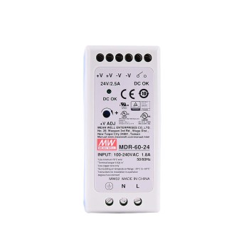 MDR-60-24 MEANWELL 60W 24VDC 2.5A 115/230VAC DIN Rail Power Supply