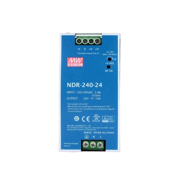 NDR-240-24 MEANWELL 240W 24VDC 10A 115/230VAC DIN Rail Power Supply NDR-240-24 MEANWELL 240W 24VDC 10A 115/230VAC DIN Rail Power Supply
