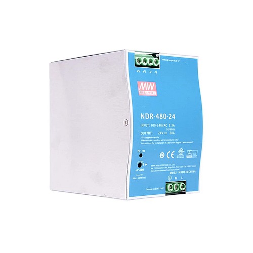NDR-480-24 MEANWELL 480W 24VDC 20A 115/230VAC DIN Rail Power Supply - NDR-480-24 | StepperOnline CA NDR-480-24 MEANWELL 480W 24VDC 20A 115/230VAC DIN Rail Power Supply - NDR-480-24 | StepperOnline CA