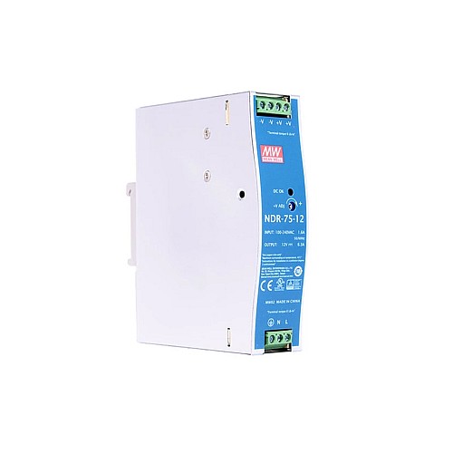 NDR-75-12 MEANWELL 75.6W 12VDC 6.3A 115/230VAC Single Output Industrial DIN RAIL - NDR-75-12 | StepperOnline CA NDR-75-12 MEANWELL 75.6W 12VDC 6.3A 115/230VAC Single Output Industrial DIN RAIL - NDR-75-12 | StepperOnline CA
