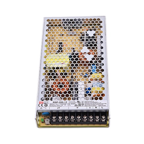 RSP-200-12 MEANWELL 200.4W 12VDC 16.7A 115/230VAC Single Output With PFC Function - RSP-200-12 | StepperOnline CA