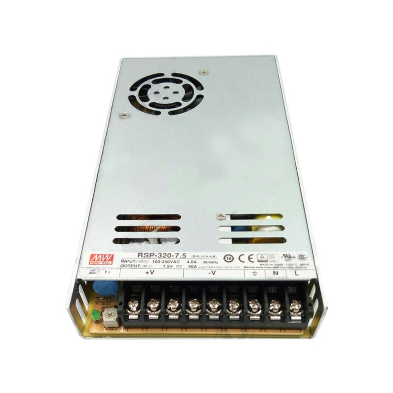 RSP-320-7.5 MEANWELL 300W 7.5VDC 40A 115/230VAC Single Output With PFC Function - RSP-320-7.5 | StepperOnline CA