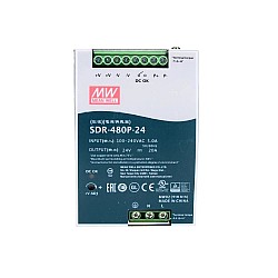 SDR-480P-24 MEANWELL 480W 24VDC 20A 115/230VAC Single Output Industrial DIN RAIL With PFC and Parallel Function