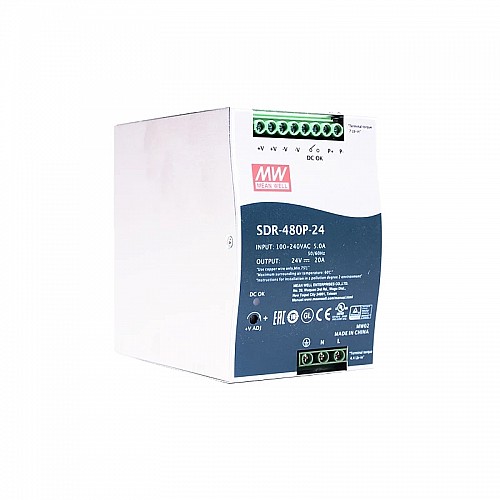 SDR-480P-24 MEANWELL 480W 24VDC 20A 115/230VAC Single Output Industrial DIN RAIL With PFC and Parallel Function - SDR-480P-24 | StepperOnline CA SDR-480P-24 MEANWELL 480W 24VDC 20A 115/230VAC Single Output Industrial DIN RAIL With PFC and Parallel Function - SDR-480P-24 | StepperOnline CA