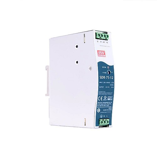 SDR-75-12 MEANWELL 75.6W 12VDC 6.3A 115/230VAC DIN Rail Power Supply - SDR-75-12 | StepperOnline CA SDR-75-12 MEANWELL 75.6W 12VDC 6.3A 115/230VAC DIN Rail Power Supply - SDR-75-12 | StepperOnline CA