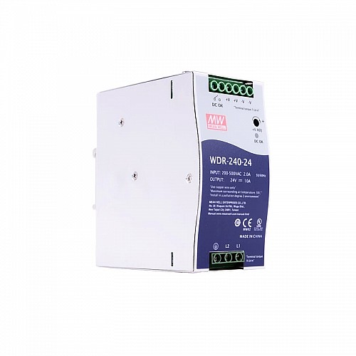 WDR-240-24 MEANWELL 240W 24VDC 10A 230/400VAC UltraWide Input Industrial DIN Rail Power Supply - WDR-240-24 | StepperOnline CA WDR-240-24 MEANWELL 240W 24VDC 10A 230/400VAC UltraWide Input Industrial DIN Rail Power Supply - WDR-240-24 | StepperOnline CA