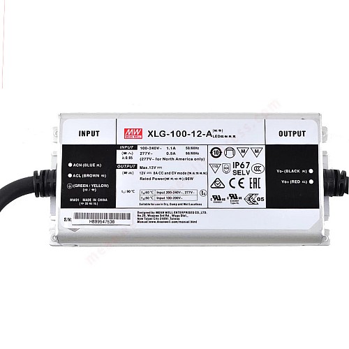 XLG-100-12-A MEANWELL 96W 12VDC 8A 115/230VAC Constant Power Mode LED Driver - XLG-100-12-A | StepperOnline CA
