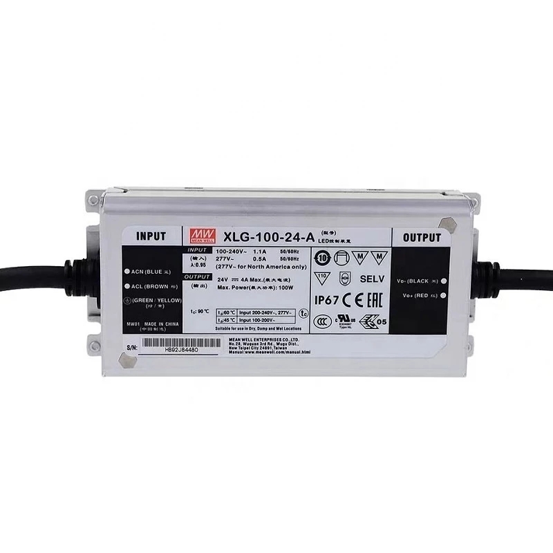XLG-100-24-A MEANWELL 96W 24VDC 4A 115/230VAC Constant Power Mode LED Driver - XLG-100-24-A | StepperOnline CA