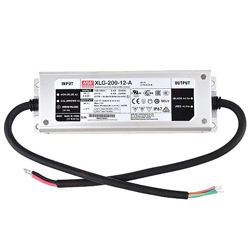 XLG-200-12-A MEANWELL 192W 12VDC 16A 115/230VAC Constant Power Mode LED Driver - XLG-200-12-A | StepperOnline CA