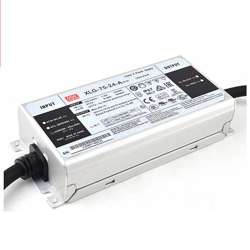 XLG-75-24-A MEANWELL 74.4W 24VDC 3.1A 115/230VAC Constant Power Mode LED Driver - XLG-75-24-A | StepperOnline CA XLG-75-24-A MEANWELL 74.4W 24VDC 3.1A 115/230VAC Constant Power Mode LED Driver - XLG-75-24-A | StepperOnline CA