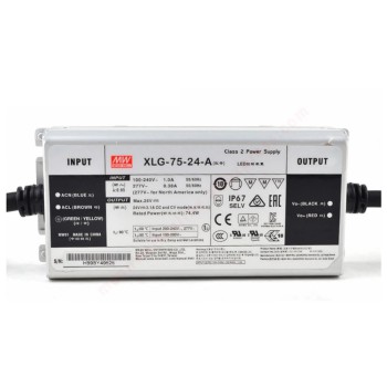 XLG-75-24-A MEANWELL 74.4W 24VDC 3.1A 115/230VAC Constant Power Mode LED Driver