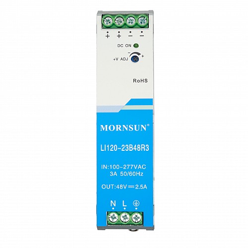 120W 24V 5.0A 85-305VAC/120-430VDC DIN Rail Switching Power Supply - LI120-23B24R3 | StepperOnline CA
