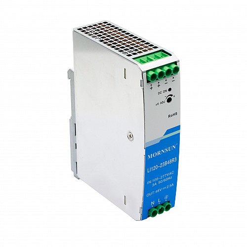 120W 24V 5.0A 85-305VAC/120-430VDC DIN Rail Switching Power Supply - LI120-23B24R3 | StepperOnline CA