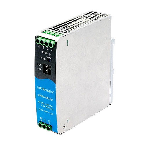 120W 24V 5.0A 85-264VAC/120-370VDC DIN Rail Switching Power Supply with PFC Function - LIF120-10B24R2 | StepperOnline CA