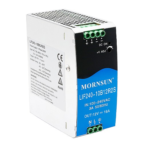 240W 48V 5.0A 85-264VAC/120-370VDC DIN Rail Switching Power Supply with PFC Function - LIF240-10B48R2S | StepperOnline CA