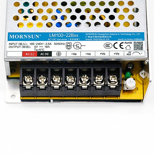 100W 24V 4.5A 165-264VAC/200-370VDC Switching Power Supply - LM100-22B24 | StepperOnline CA