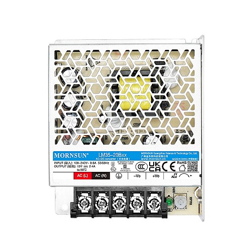 35W 24V 1.5A 85-264VAC/120-370VDC Switching Power Supply - LM35-20B24 | StepperOnline CA