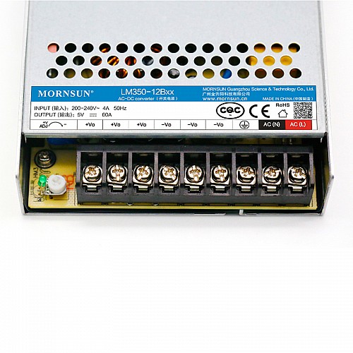 350W 24V 14.6A 176-264VAC/240-370VDC Switching Power Supply - LM350-12B24 | StepperOnline CA