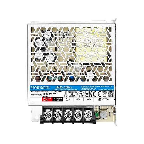 50W 36V 1.45A 80-264VAC/120-370VDC Switching Power Supply - LM50-20B36 | StepperOnline CA