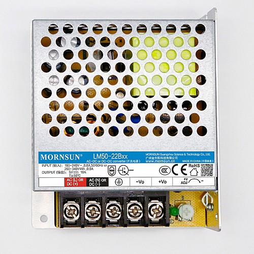 50W 24V 2.2A 165-264VAC/180-373VDC Switching Power Supply - LM50-22B24 | StepperOnline CA