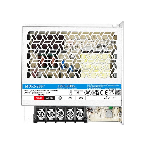 75W 24V 3.2A 85-264VAC/120-370VDC Switching Power Supply - LM75-20B24 | StepperOnline CA