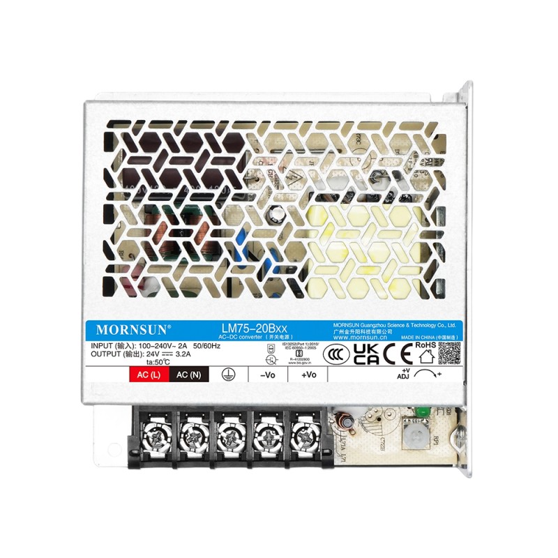75W 24V 3.2A 85-264VAC/120-370VDC Switching Power Supply - LM75-20B24 | StepperOnline CA