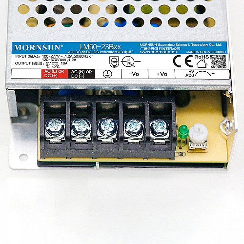 50W 24V 2.2A 85-305VAC/120-430VDC Switching Power Supply - LM50-23B24 | StepperOnline CA