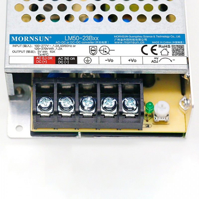 50W 36V 1.45A 85-305VAC/120-430VDC Switching Power Supply - LM50-23B36 | StepperOnline CA