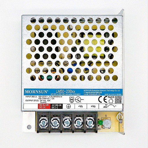 50W 24V 2.2A 85-305VAC/120-430VDC Switching Power Supply - LM50-23B24 | StepperOnline CA