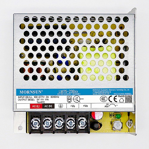 75W 24V 3.2A 85-305VAC/120-430VDC Switching Power Supply - LM75-23B24 | StepperOnline CA