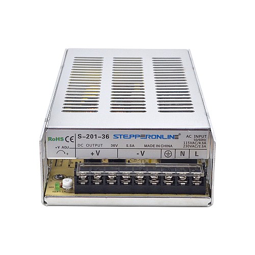 201W 36VDC 5.5A 115/230V Switching Power Supply Stepper Motor CNC Router Kits - S-201-36 | StepperOnline CA