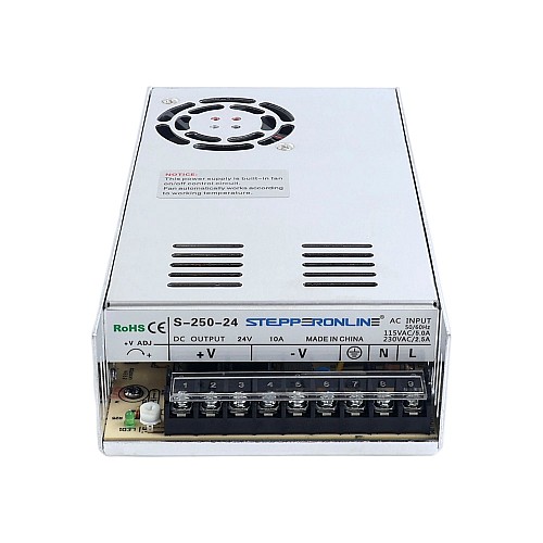 250W 24V 10A 115/230V Switching Power Supply Stepper Motor CNC Router Kits - S-250-24 | StepperOnline CA