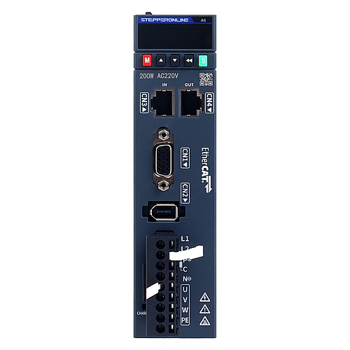 A6 Series 100W EtherCAT AC Servo Motor Kit 3000rpm 0.32Nm 17-Bit Absolute Encoder IP67 - A6-EC100L2A1-M17 | StepperOnline CA