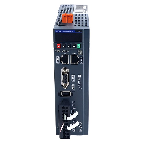 A6 Series 750W STO Safe Torque Off EtherCAT AC Servo Motor Kit 3000rpm 2.39Nm w/ Brake 17-Bit Absolute Encoder IP67 - A6-EC750H2B1-M17-STO | StepperOnline CA